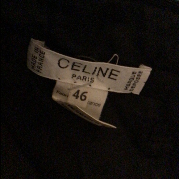 CELINE PARIS WOOL SKIRT WITH LEATHER ACCENT SZ 46 # wool - Picture 8 of 11